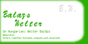 balazs welter business card